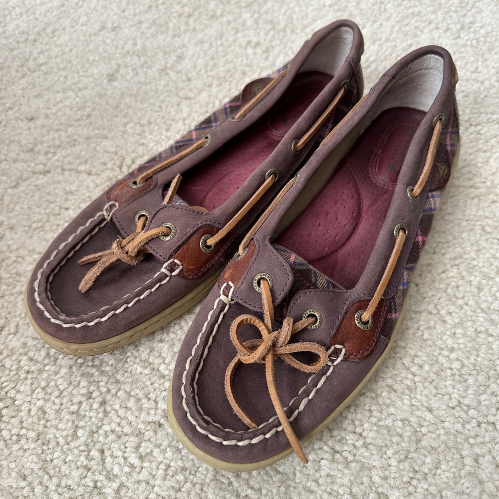 Sperry top sider purple loafers slip on shoes size 7.5
